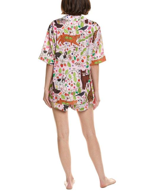 Karen Mabon White 2Pc Print Pajama Set