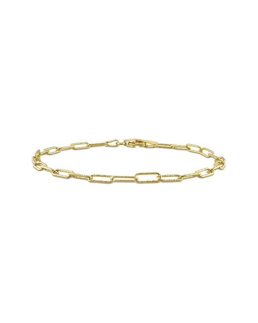 Italian Silver Metallic 18K Over Paperclip Chain Bracelet