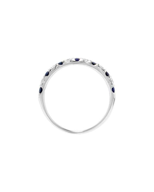 H.J. Namdar White 14K 0.48 Ct. Tw. Diamond & Sapphire Band Ring