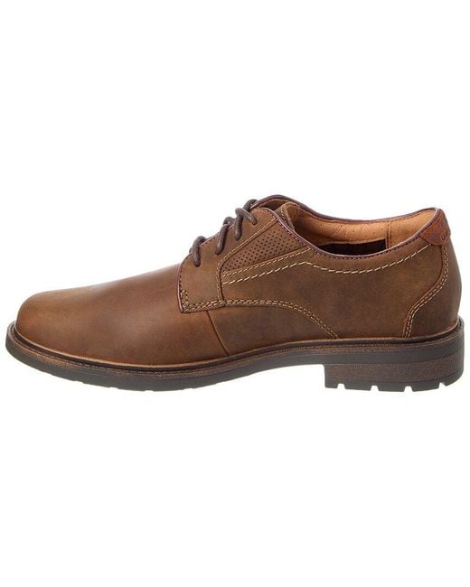 Clarks Brown Un Shire Leather Oxford for men