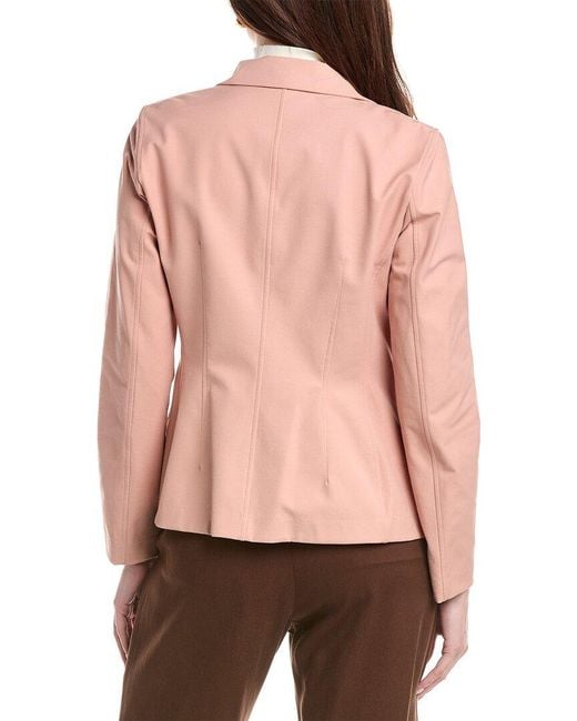 Lafayette 148 New York Pink Patch Pocket Fitted Blazer