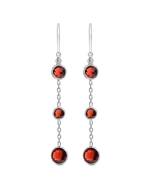 Haus of Brilliance White Colorful Gemstones 0.96 Ct. Tw. Garnet Dangle Earrings