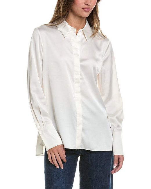 Reiss White Henny Satin Shirt