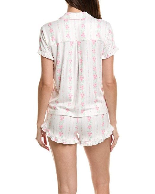 Pj Salvage White 2Pc Roses Are Pajama Set