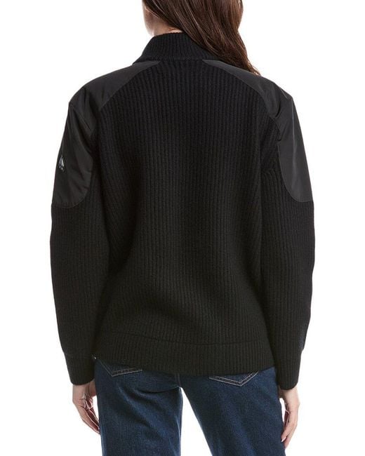 Moose Knuckles Black Knit Wool-Blend Jacket