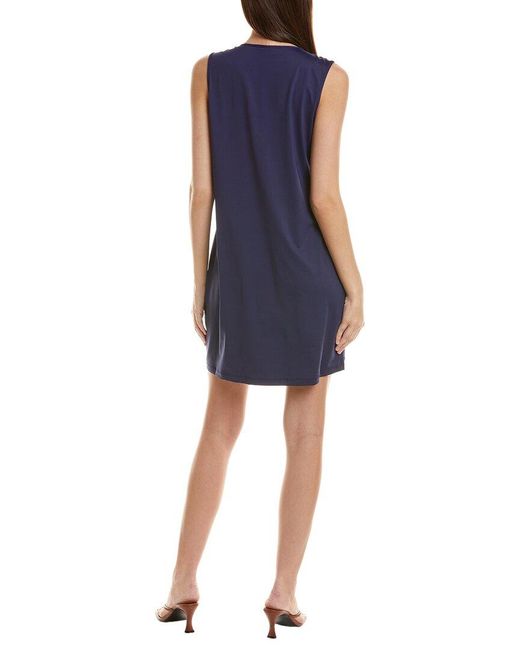 Tommy Bahama Blue Solid Split Neck Spa Dress