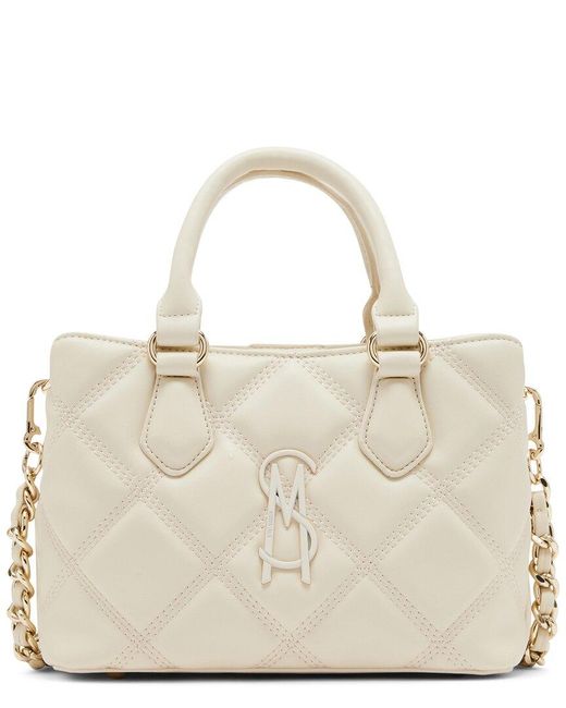 Steve Madden Natural Quilted Top Handle Crossbody