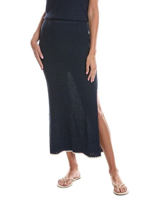 Z Supply Blue Yessenia Whipstitch Skirt