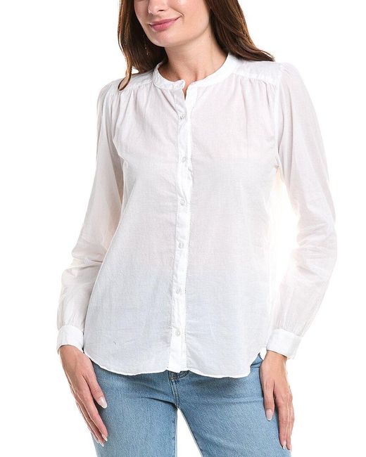 Michael Stars White Bethel Button Top