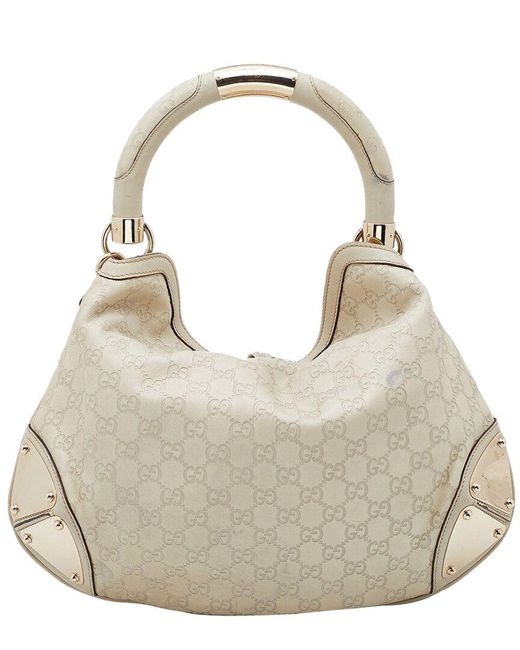 Gucci Natural Ssima Leather Medium Babouska Indy Hobo Bag (Authentic Pre- Owned)