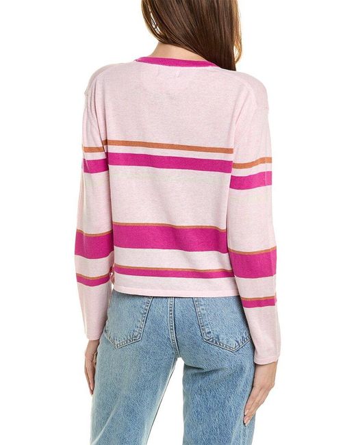 Monrow Pink V-neck Sweatshirt
