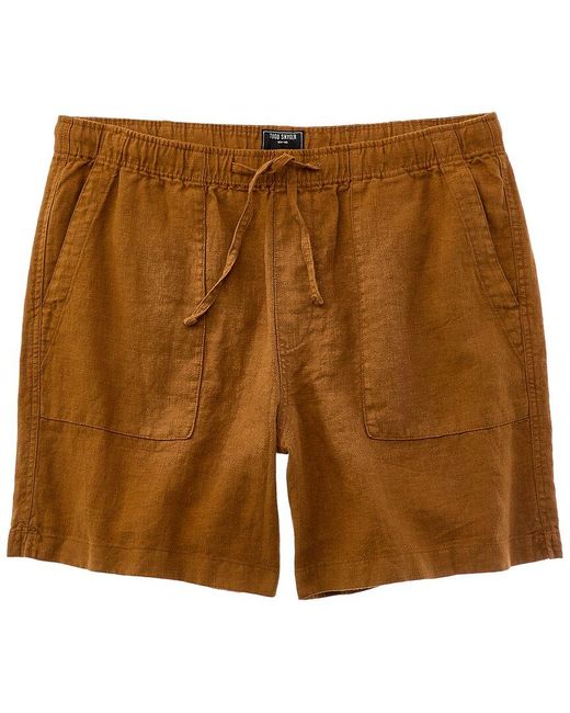 Todd Snyder Brown New Linen Beach Short for men