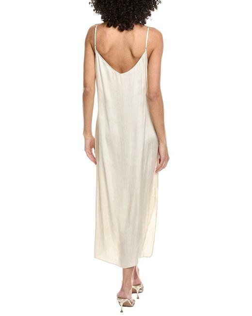 Maje White Ribbed Midi Tank Dress