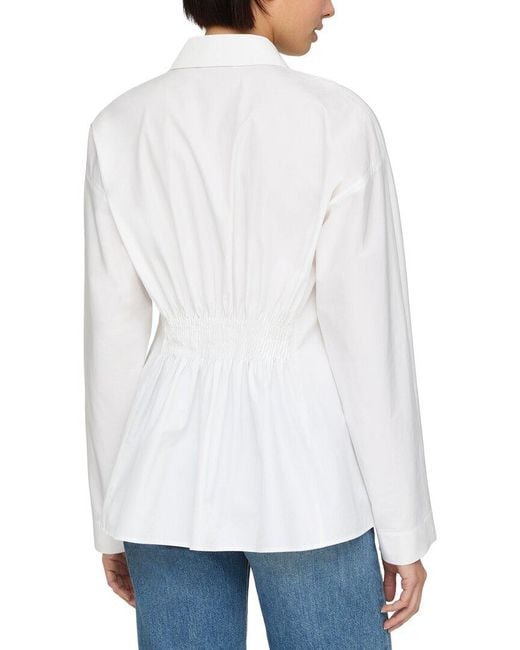 Lafayette 148 New York White Petite Pintuck Back Shirt
