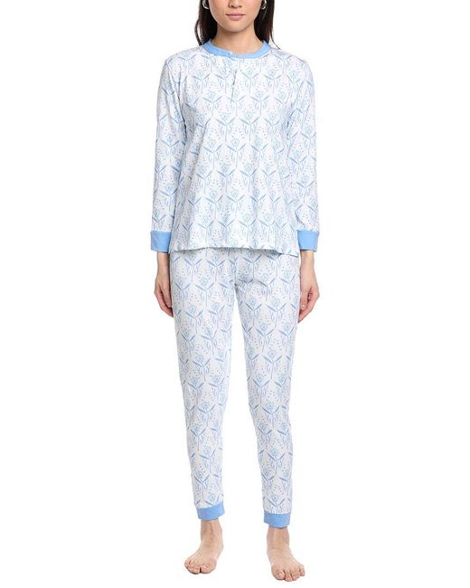 Sail To Sable Blue 2Pc Pajama Top & Pant Set