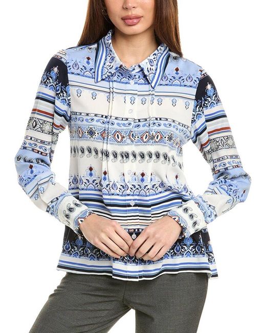Gracia Blue Pajama Top