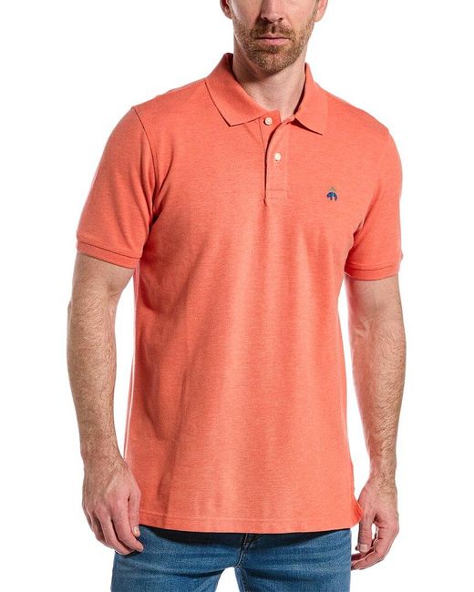 Brooks Brothers Orange Original Fit Performance Polo Shirt for men