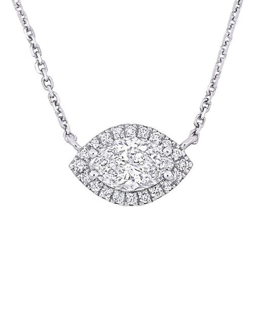 Rina Limor Metallic 14k 0.78 Ct. Tw. Diamond Halo Necklace