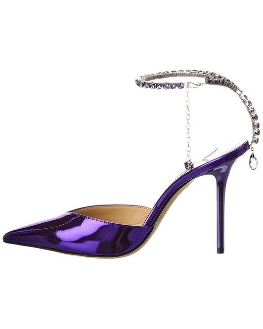 Jimmy Choo Saeda 100 Leather Pump in Purple | Lyst