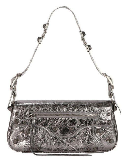 Balenciaga Metallic Small Metallized Le Cagole Leather Sling Shoulder Bag