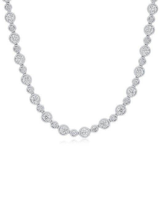 Diana M Metallic Fine Jewelry 18k 9.60 Ct. Tw. Diamond Tennis Necklace