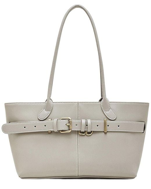 Adele Berto Gray Leather Tote