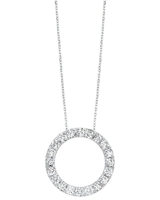 Lab Grown Diamonds White 14K 0.75 Ct. Tw. Lab-Grown Diamond Circle Pendant Necklace