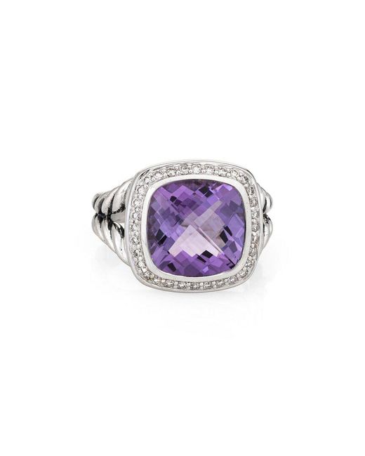 David Yurman Purple Albion 0.22 Ct. Tw. Diamond & Amethyst Ring (Authentic Pre-Owned)