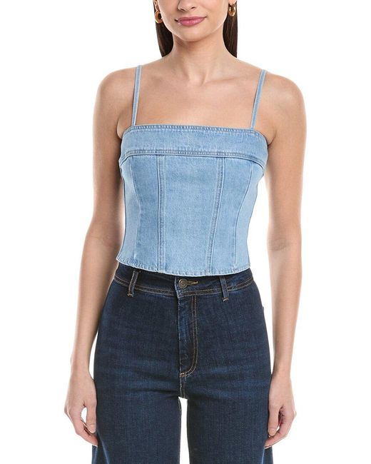 L'Agence Blue Arlin Seamed Midi Tank Top