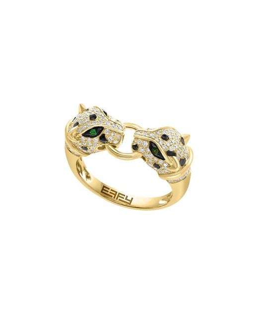 Effy Fine Jewelry Metallic 14K 0.57 Ct. Tw. Diamond & Tsavorite Ring