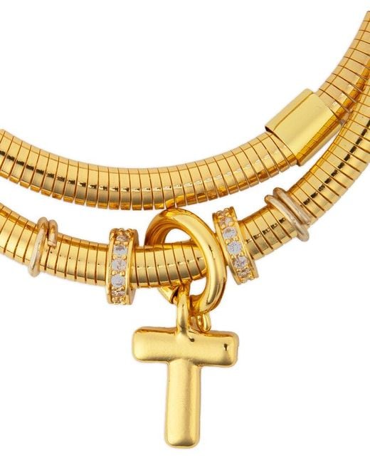 Saachi Metallic Bubble Charm "T" Bracelet