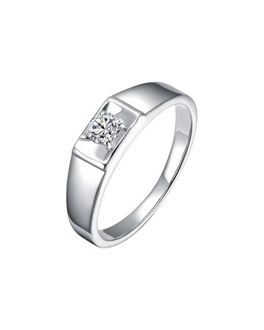 Genevive Jewelry White Rachel Glauber Plated Cz Engagement Ring for men
