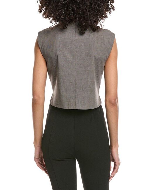 Kenneth Cole Gray Oversized Belted Vest