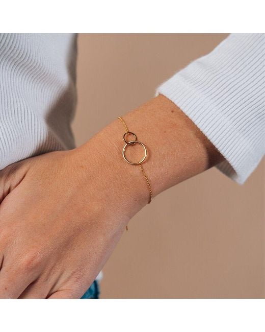 Sterling Forever Metallic 14k Over Silver Interlocking Circle Bracelet