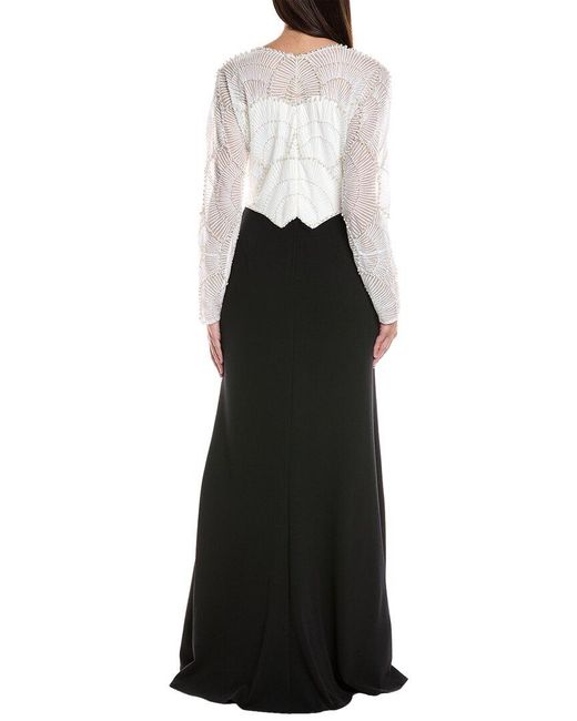 Tadashi Shoji White Embellished Gown