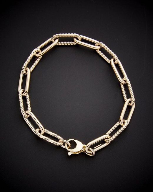 Italian Gold Black 14k Paperclip Chain Bracelet