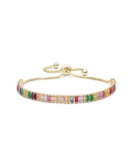 Rachel Glauber White 14K Plated Cz Statement Bracelet