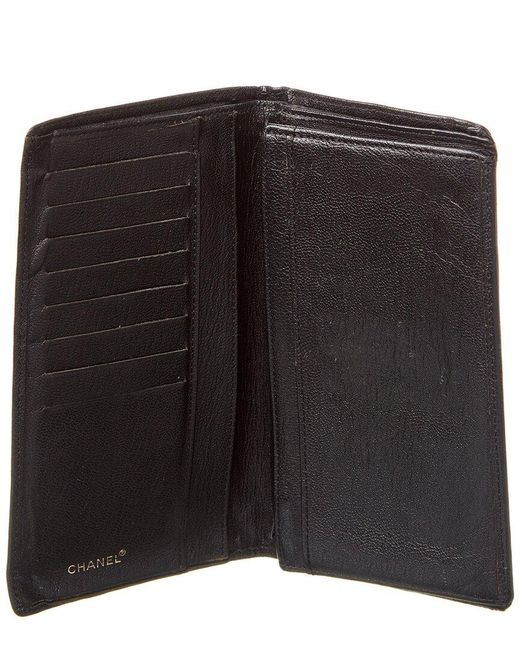 Chanel Black Leather Checkbook Wallet (Authentic Pre-Owned)