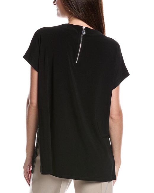 Joseph Ribkoff Black Mesh Hem Top