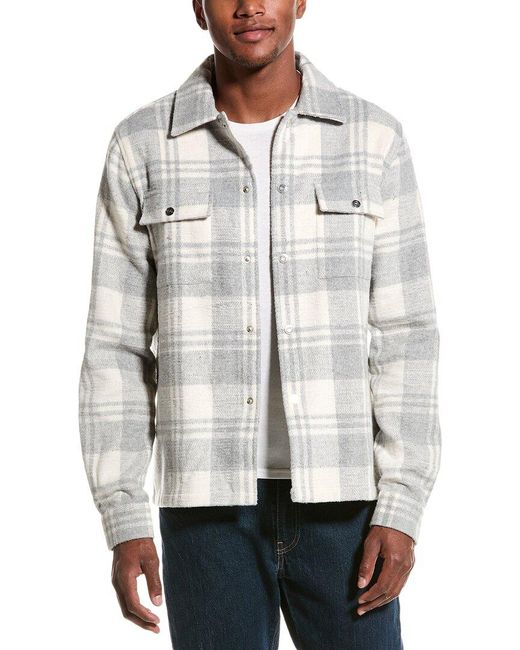 Reiss Gray Marlon Heavy Check Overshirt for men