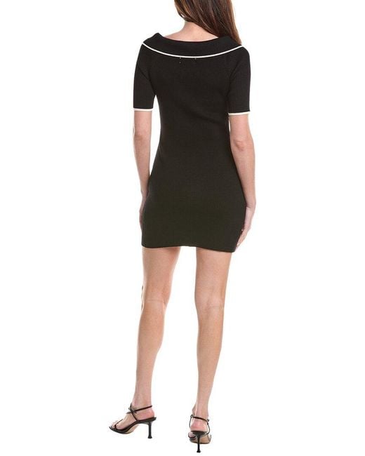 House of Harlow 1960 Black Jackie Shoulder Tipped Mini Dress