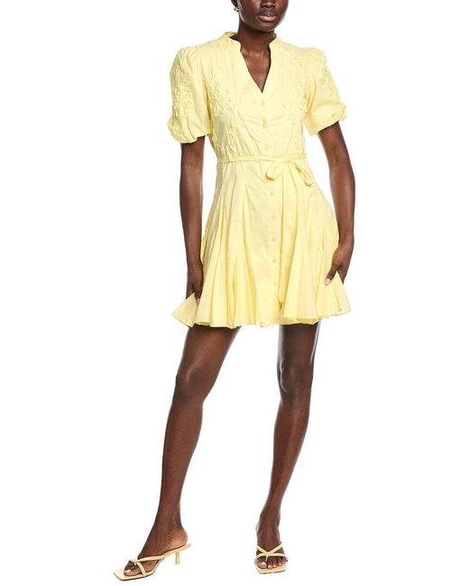 Taylor Yellow Mini Shirtdress