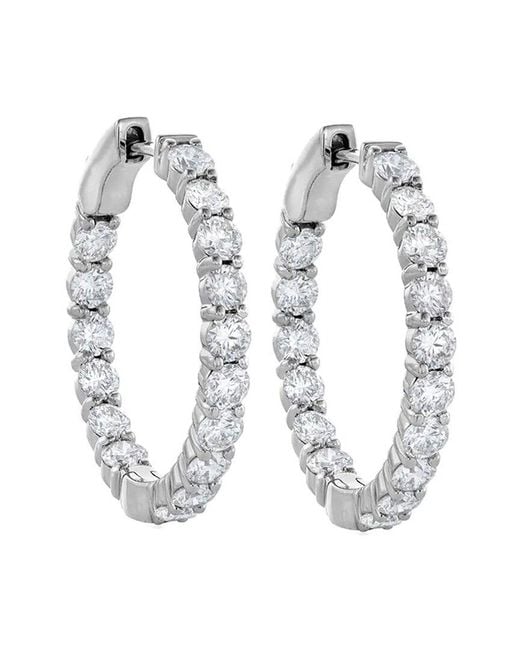Lab Grown Diamonds White 14k Lab-grown Diamond In-out Hoops