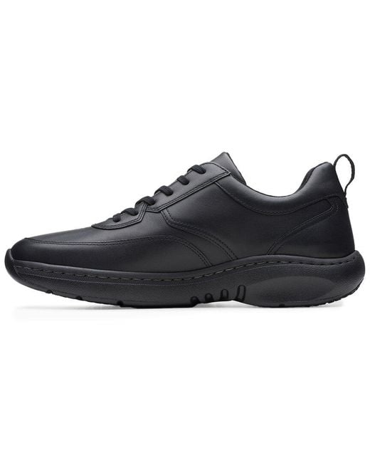 Clarks Black Pro Lace Leather Shoe for men