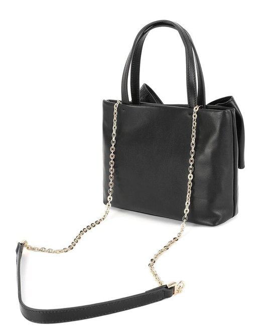 Tiffany & Fred Paris Black Bow Leather Satchel