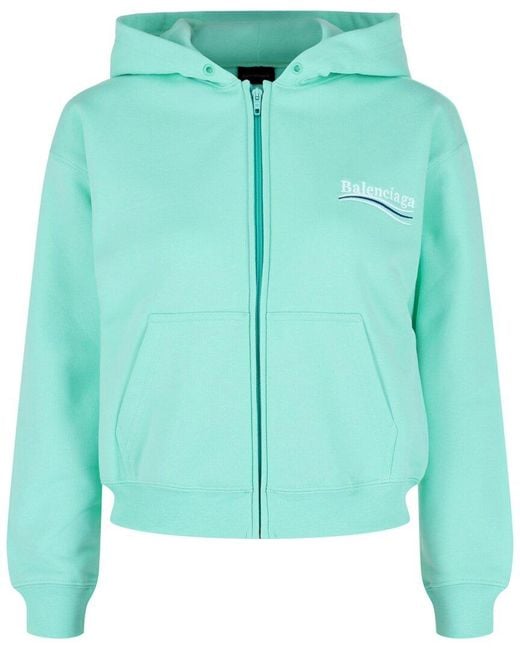 Balenciaga Green Political Campaign Zip-Up Hoodie