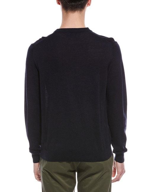 Bruno Magli Black Wool V-Neck Sweater for men