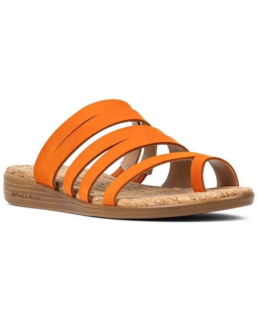 Donald J Pliner Orange Grinda Leather Sandal