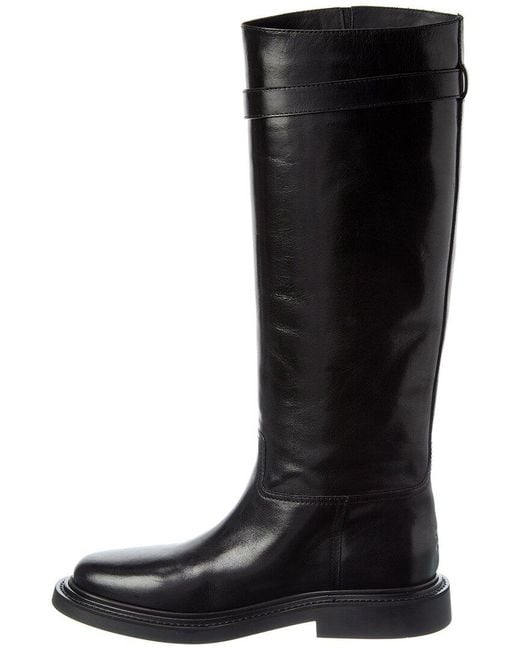 Céline Black Universite Leather Knee-High Boot