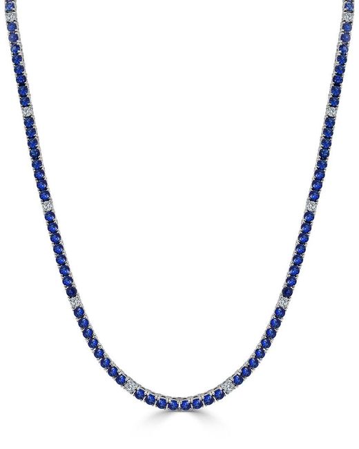 Sabrina Designs Blue 14k 8.52 Ct. Tw. Diamond & Sapphire Tennis Necklace
